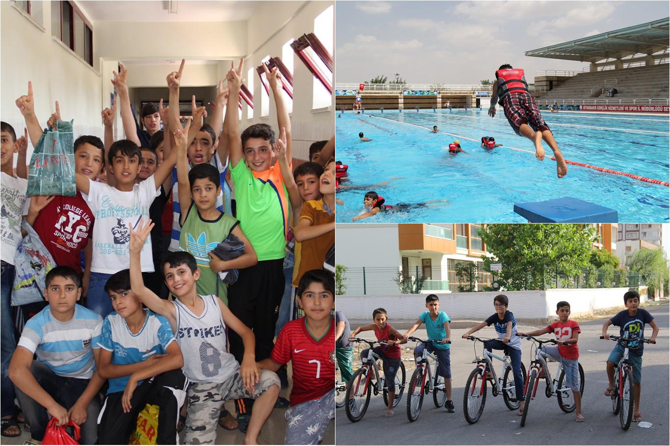 Kur’an kursu öğrencilerine yüzme ve bisiklet turu etkinliği